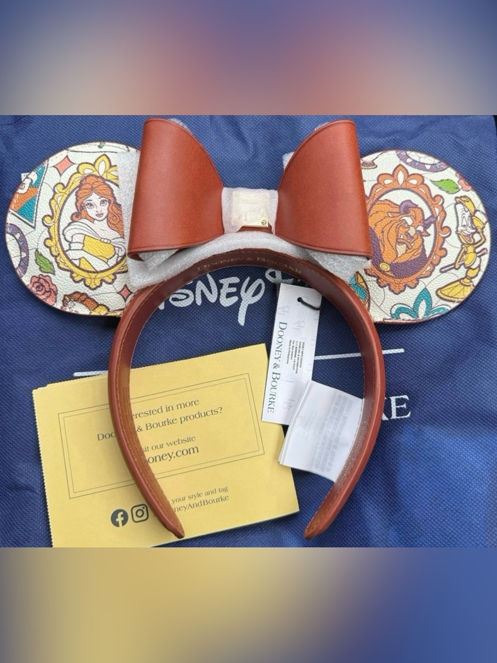 Disney Parks 2025 Dooney & Bourke Beauty And The Beast Belle Ears Headband New